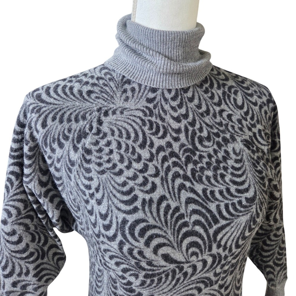 French Connection‎ Wool Swirl Sweater Dress Tunic Gray Black Small Whimsigoth